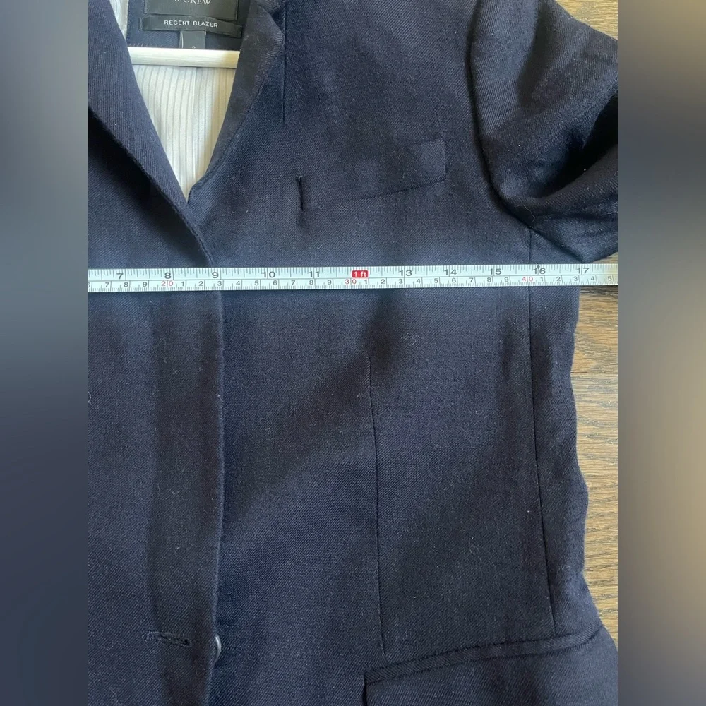 J Crew regent wool blazer jacket sz 2 dark blue single button preppy academia